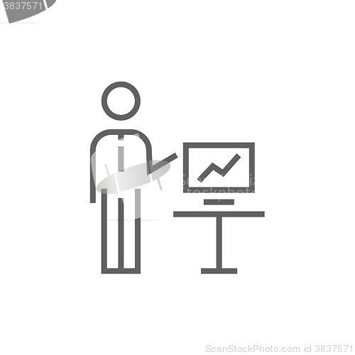 Image of Business presentation line icon.