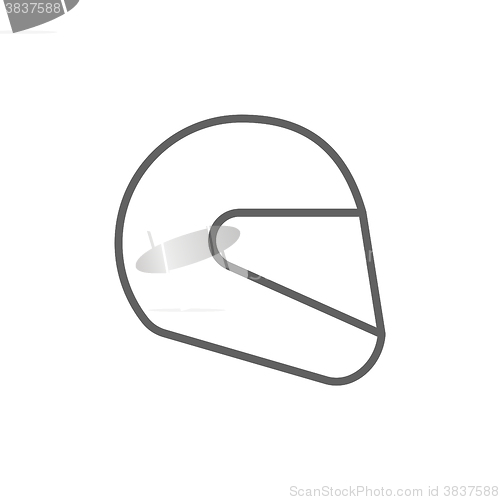 Image of Motorcycle helmet line icon.