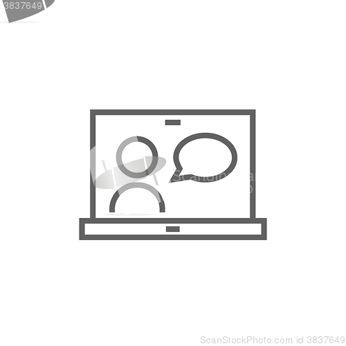 Image of Online education line icon.