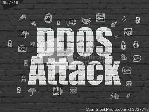 Image of Safety concept: DDOS Attack on wall background