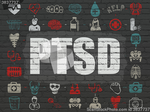 Image of Healthcare concept: PTSD on wall background