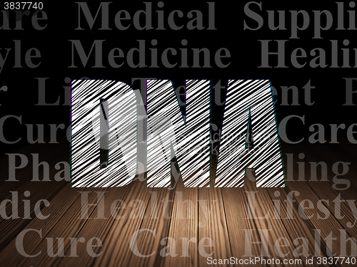 Image of Health concept: DNA in grunge dark room