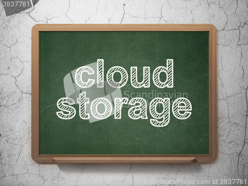 Image of Protection concept: Cloud Storage on chalkboard background