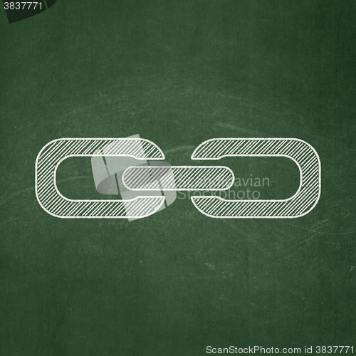 Image of Web design concept: Link on chalkboard background