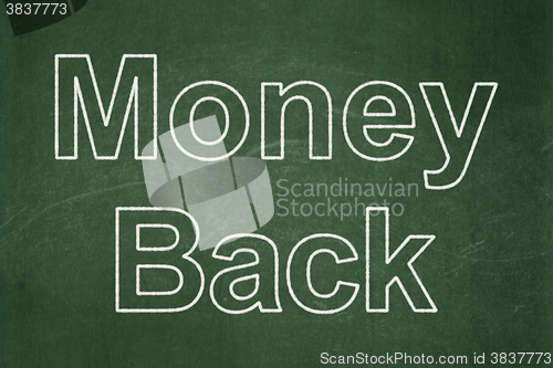Image of Business concept: Money Back on chalkboard background