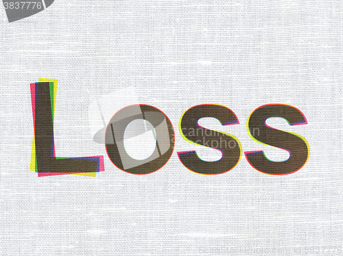 Image of Business concept: Loss on fabric texture background