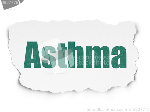 Image of Medicine concept: Asthma on Torn Paper background