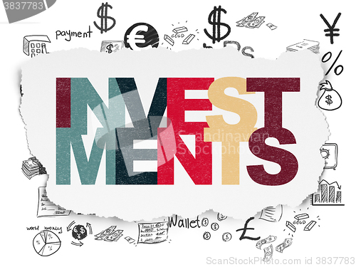 Image of Banking concept: Investments on Torn Paper background