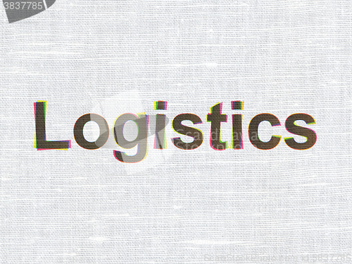 Image of Finance concept: Logistics on fabric texture background