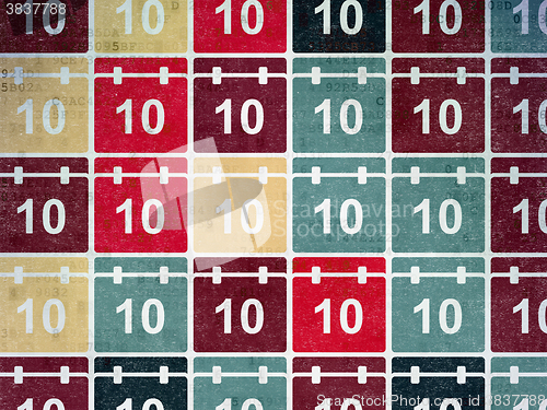 Image of Timeline concept: Calendar icons on Digital Paper background