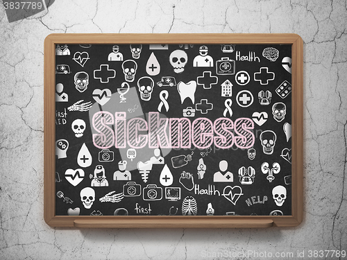 Image of Medicine concept: Sickness on School Board background
