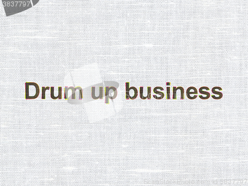 Image of Finance concept: Drum up business on fabric texture background