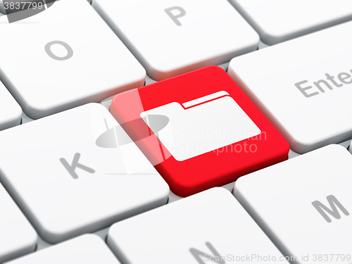 Image of Finance concept: Folder on computer keyboard background