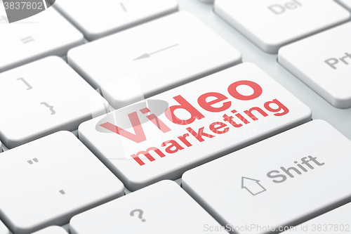 Image of Business concept: Video Marketing on computer keyboard background