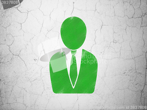 Image of Marketing concept: Business Man on wall background