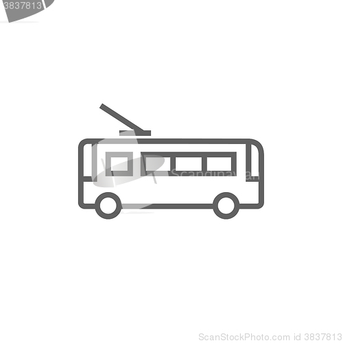 Image of Trolleybus line icon.