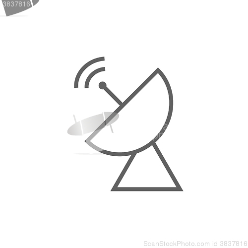 Image of Radar satellite dish line icon.