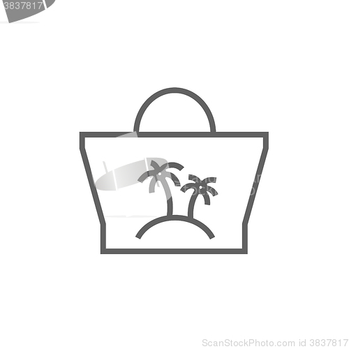 Image of Beach bag line icon.