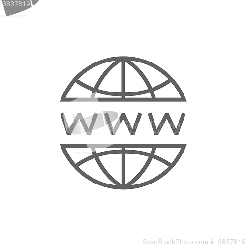 Image of Globe internet line icon.