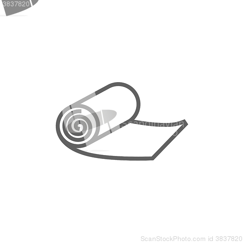 Image of Camping carpet line icon.