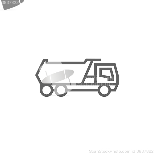 Image of Dump truck line icon.