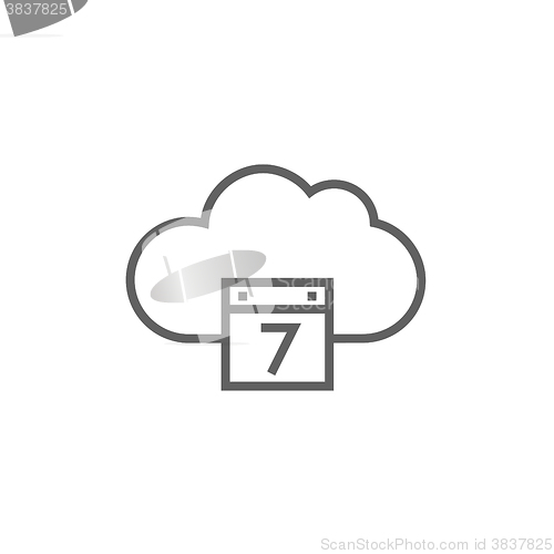 Image of Cloud computing line icon.