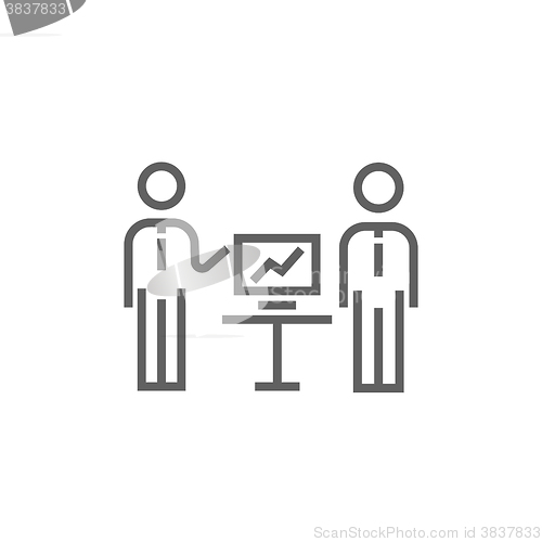 Image of Business presentation line icon.