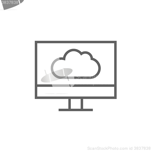 Image of Cloud computing line icon.