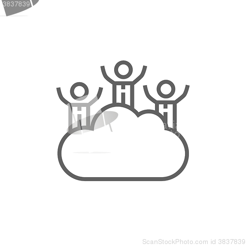 Image of Cloud computing line icon.