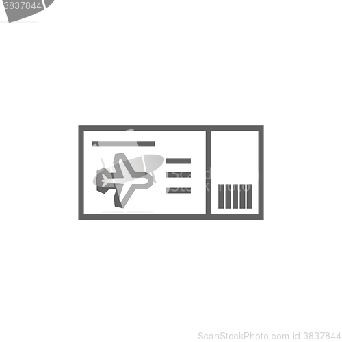 Image of Flight ticket line icon.