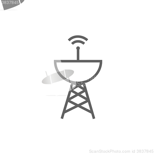 Image of Radar satellite dish line icon.