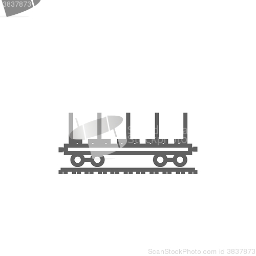 Image of Cargo wagon line icon.