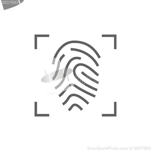 Image of Fingerprint scanning line icon.