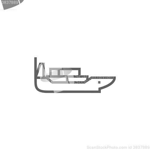 Image of Cargo container ship line icon.