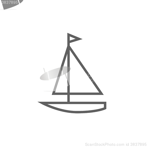 Image of Sailboat line icon.