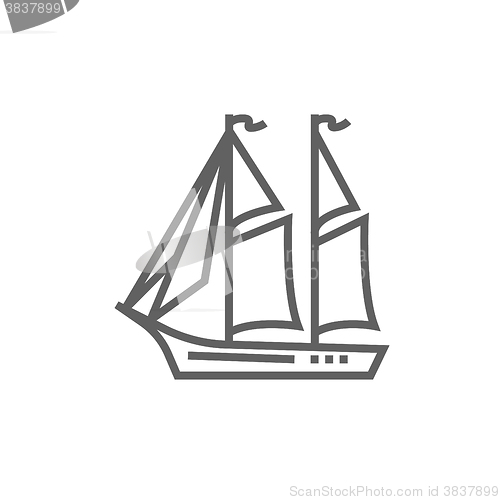 Image of Sailboat line icon.