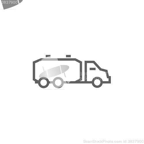 Image of Truck liquid cargo line icon.