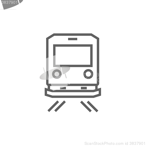 Image of Back view of train line icon.