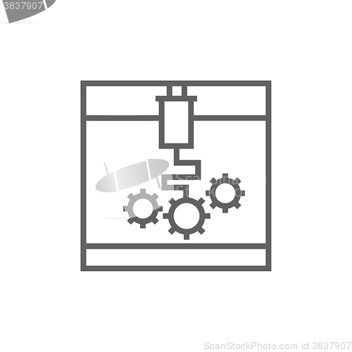 Image of Tree D printing line icon.