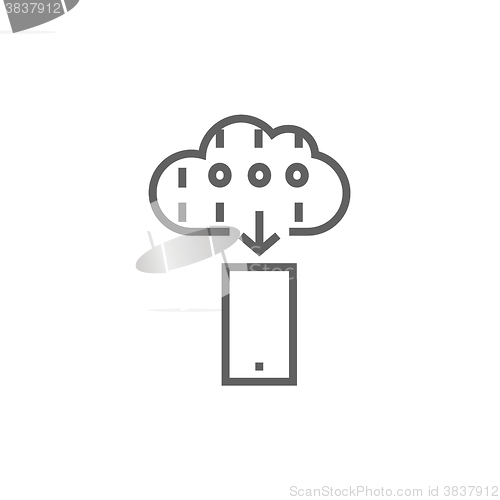 Image of Cloud computing line icon.