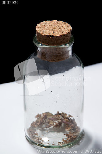Image of old glass herb bottle