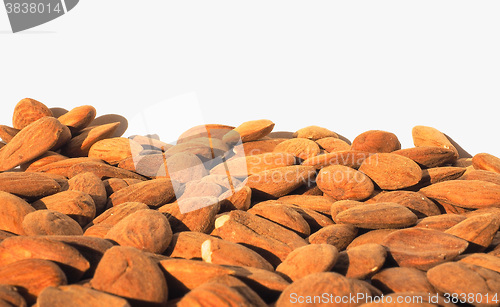 Image of Almonds dried fruit with copy space