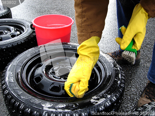 Image of Cleaning Winter tyre