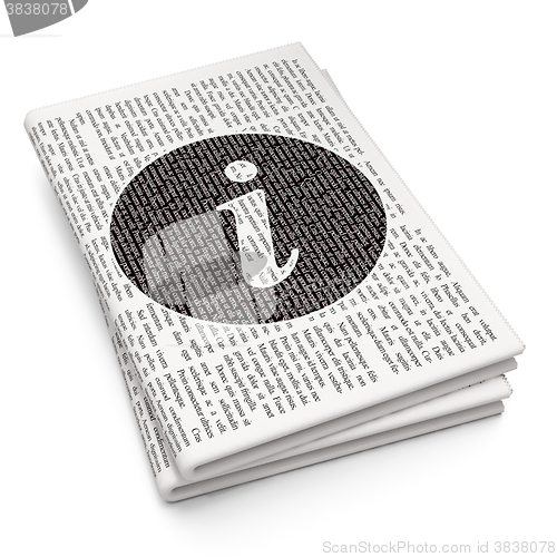 Image of Web development concept: Information on Newspaper background