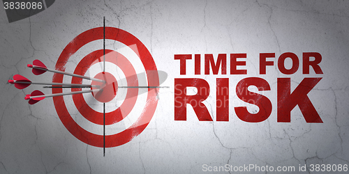 Image of Timeline concept: target and Time For Risk on wall background