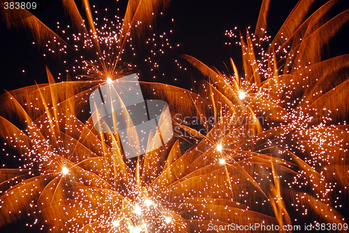 Image of Gold Fireworks explode