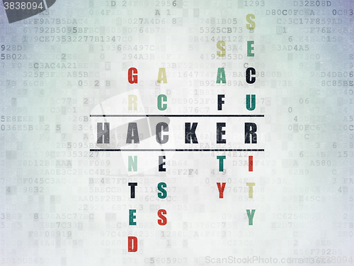 Image of Protection concept: Hacker in Crossword Puzzle