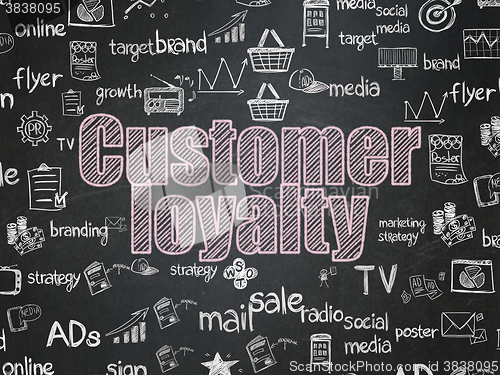 Image of Marketing concept: Customer Loyalty on School Board background