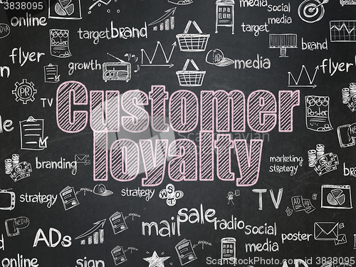 Image of Marketing concept: Customer Loyalty on School Board background