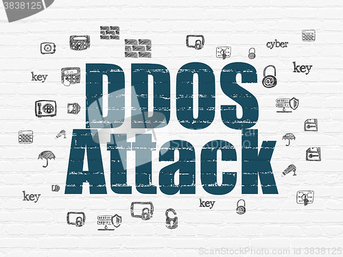 Image of Protection concept: DDOS Attack on wall background